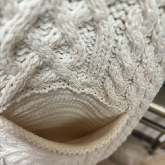 KILRONAN IRELAND KNITWEAR MERINO WOOL CREAM CABLE KNIT OPEN FRONT VEST SZ S-L - Picture 7 of 14